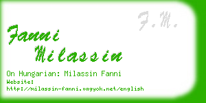 fanni milassin business card